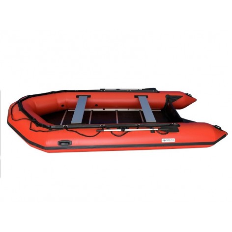 Pneumatic boat WHITE OZEAM 450 with full wooden floor and inflatable keel